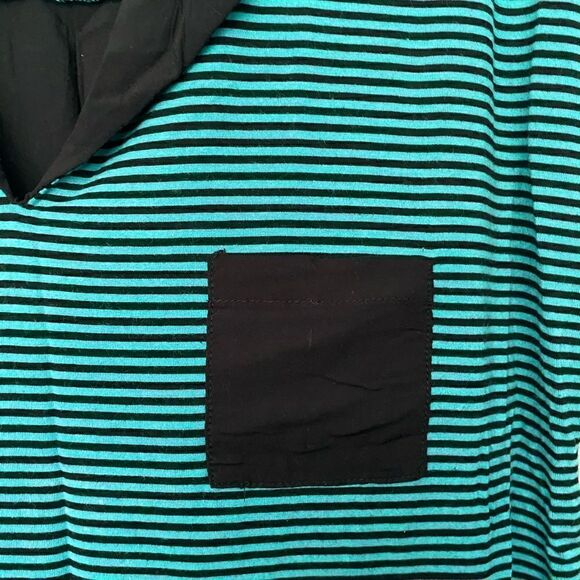 Chelsea & Theodore cap sleeve striped knit top L - Picture 3 of 7